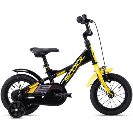 Scool XXlite Steel 12 Black Yellow Matt Komplettes Fahrrad 2020 - Urban