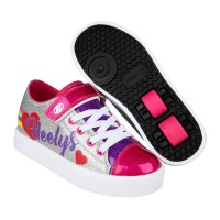 Chaussures à roulettes Heelys X2 Snazzy Silver/Rainbow/Heart 2022 - Filles HX2