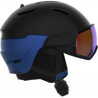 Salomon Skihelm Driver Black Estate Blue 2022 - Casque de Ski avec visière