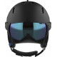 Salomon Skihelm Driver Black Estate Blue 2022 - Casque de Ski avec visière