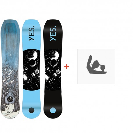 Snowboard Yes Hybrid 2023 + Fixations de snowboard - Pack Snowboard Homme