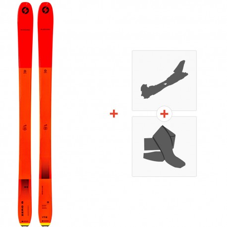 Ski Blizzard Zero G 095 Flat Orange 2022 + Fixations de ski randonnée + Peaux - Pack Ski Randonnée 91-95 mm