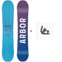 Snowboard Arbor Cheater 2022 + Fixations de snowboard - Pack Snowboard Junior