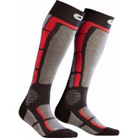 Monnet Backside - chaussettes de ski Grey Red 2022 - Chaussettes