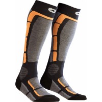 Monnet Backside - chaussettes de ski Grey Orange 2022 - Chaussettes