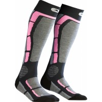 Monnet Backside - chaussettes de ski Grey Pink 2022 - Socks