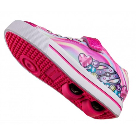 Shoes with wheels Heelys X2 Snazzy Hot Pink/Multi Heart Swirl Nyl 2022 - Girls HX2