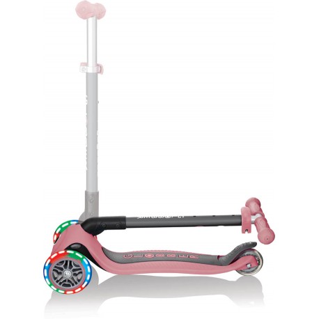 Globber | Primo Foldable Lights | Anodized T Bar | Pastel pink 2022 - Trottinette Enfants