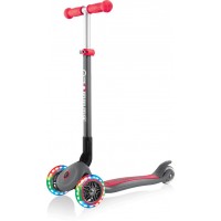 Globber | Primo Foldable Lights | Anodized T Bar | Grey Red 2022 - Kids Scooter