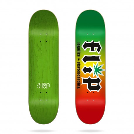 Skateboard Deck Only Flip HKD Legalize Rasta 8.25\\" 2023 - Skateboards Nur Deck