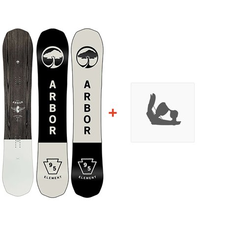 Snowboard Arbor Element Camber 2024 + Fixations  - Pack Snowboard Homme