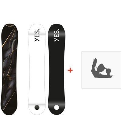 Snowboard Yes Pyl 2024 + Fixations de snowboard - Pack Snowboard Homme