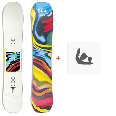 Snowboard Yes Pyzel Sbbs 2024 + Fixations de snowboard - Pack Snowboard Homme