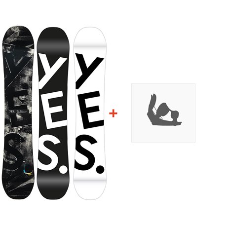 Snowboard Yes Basic 2023 + Fixations de snowboard - Pack Snowboard Homme