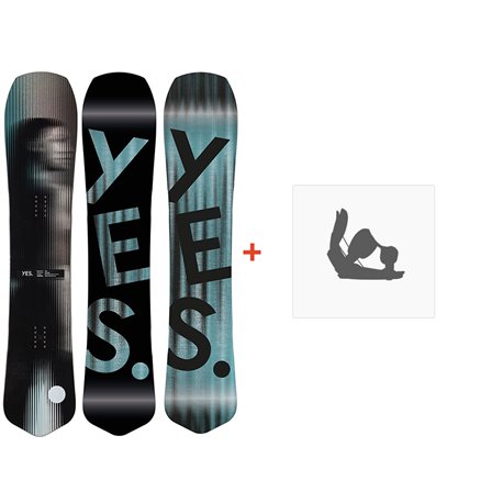 Snowboard Yes Optimistic 2023 + Fixations de snowboard - Pack Snowboard Homme