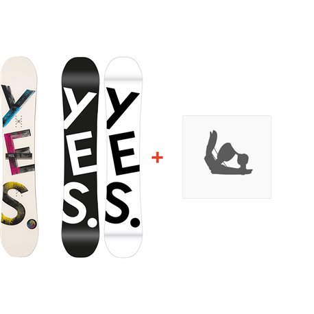 Snowboard Yes W Basic 2023 + Fixations de snowboard - Pack Snowboard Femme