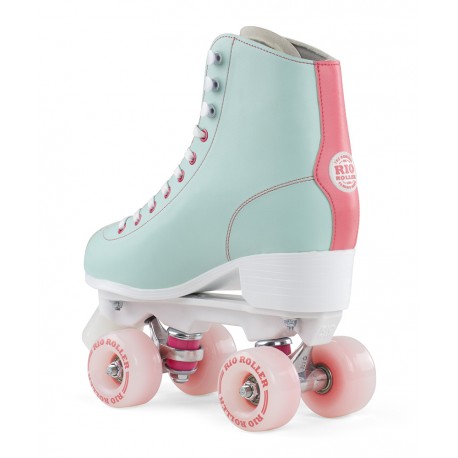 Quad skates RioRoller Script Teal / Coral 2023 - Rollerskates