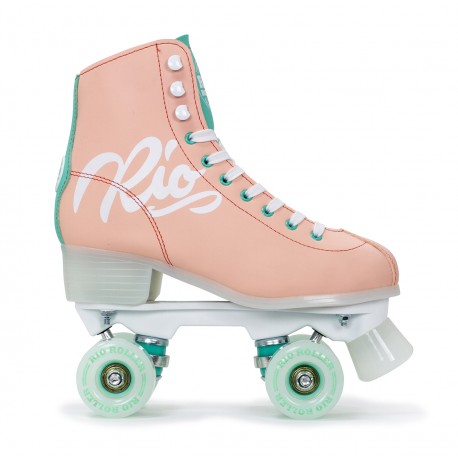 Quad skates RioRoller Script Peach / Green 2023 - Rollerskates