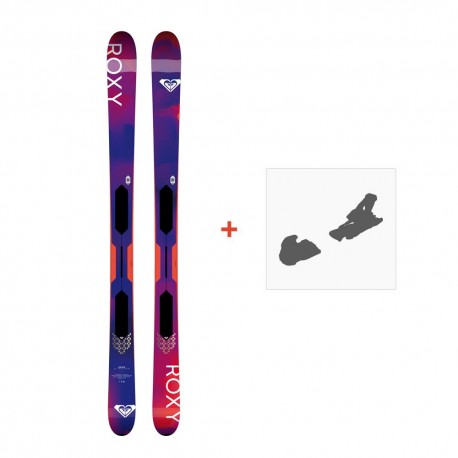 Ski Roxy Shima All Mountain Flat 2019 + Fixation de ski - Ski All Mountain 86-90 mm mit optionaler Skibindung