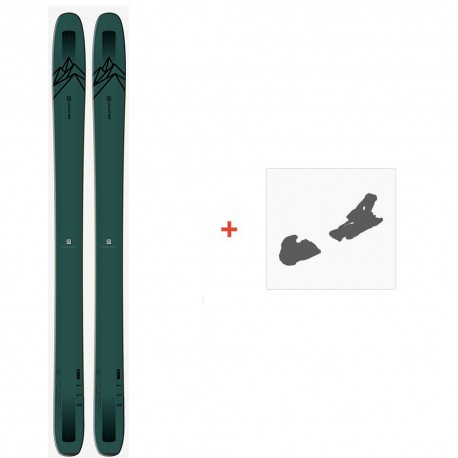 Ski Salomon N QST 118 Dark Grey 2020 + Skibindungen - Pack Ski Freeride 116-120 mm