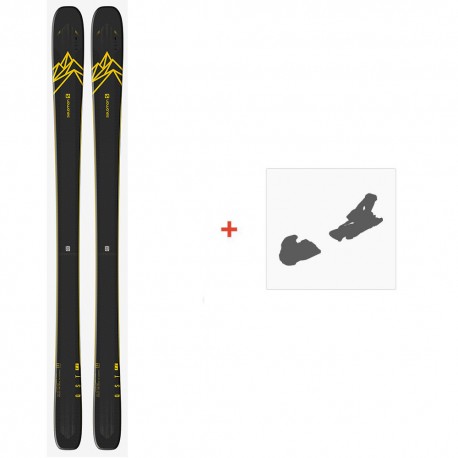 Ski Salomon N QST 92 Dark Blue/Yellow 2021 + Skibindungen - Ski All Mountain 91-94 mm mit optionaler Skibindung