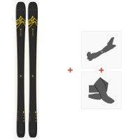 Ski Salomon N QST 92 Dark Blue/Yellow 2021 + Fixations de ski randonnée + Peaux - All Mountain + Rando