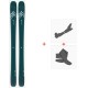 Ski Salomon N QST Lux 92 Blue Green/Light Blue 2021 + Fixations de ski randonnée + Peaux - All Mountain + Rando