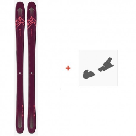 Ski Salomon N QST Myriad 85 Purple/Pink 2021 + Ski bindings - Ski All Mountain 80-85 mm with optional ski bindings