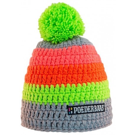 Poederbaas Colorful Crochet hat Gray / Green / Pink / Orange 2020 - Beanie