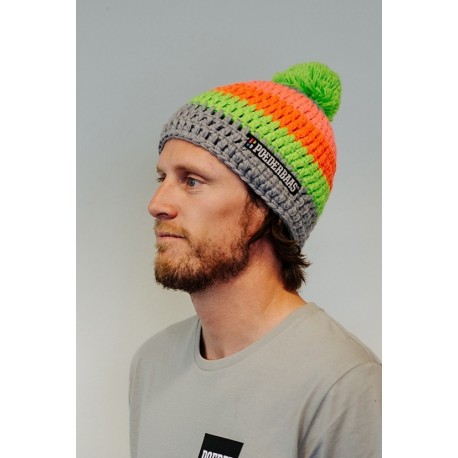 Poederbaas Colorful Crochet hat Gray / Green / Pink / Orange 2020 - Bonnet