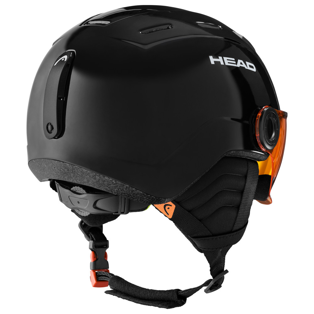 head ski helmet with visor