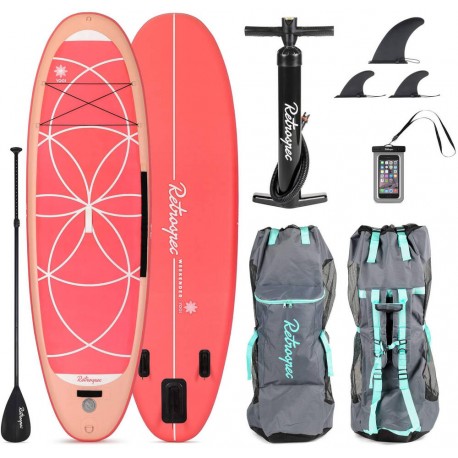 Retrospec Weekender-Yogi 10 Inflatable Paddle Board Coral 2020 - Hard Board Sup