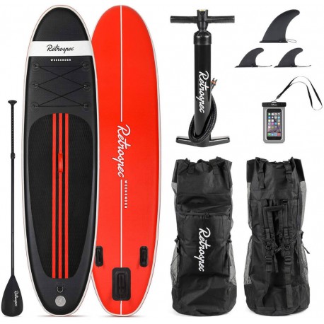 Retrospec Weekender 10 Inflatable Paddle Board Black 2020 - SUP RIGIDE